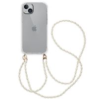 imoshion Coque avec dragonne + bracelet - Perles Apple iPhone 15 Plus - Transparent