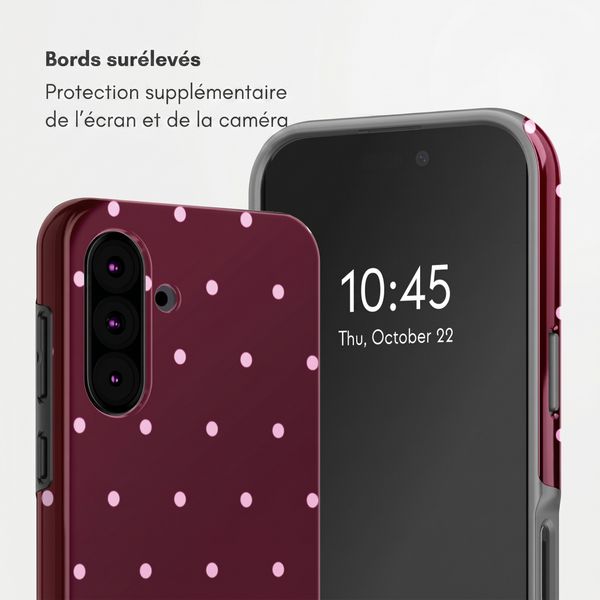 Selencia Coque arrière Vivid Samsung Galaxy A36 / A56 - Happy Dots Burgundy