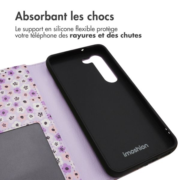 imoshion ﻿Étui de téléphone portefeuille Design Samsung Galaxy S23 - Purple Flowers