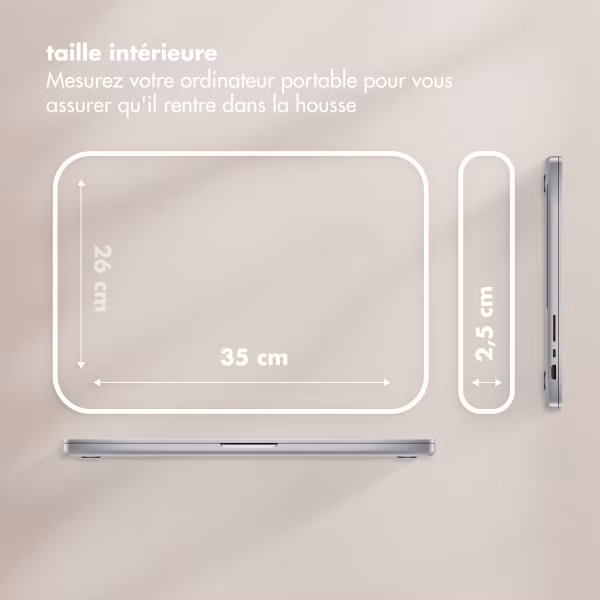 Selencia Pochette ordinateur Puffy 15-16 pouces - Beige