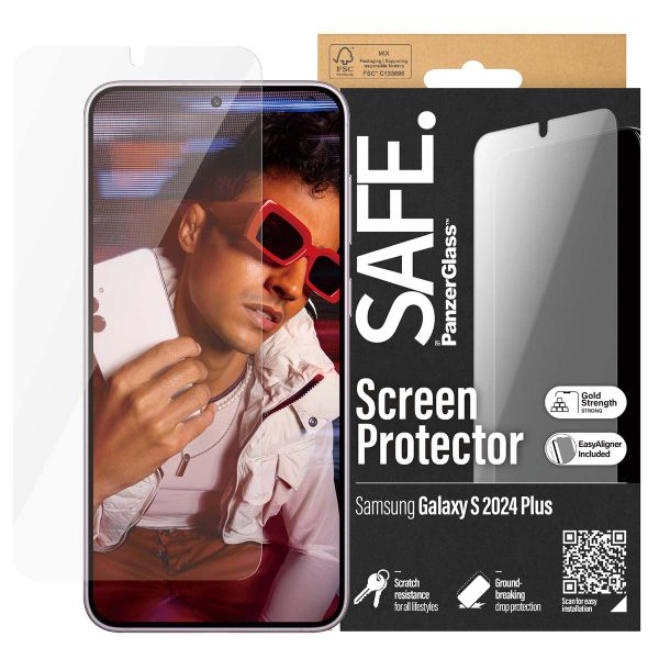 SAFE by PanzerGlass Protection d'écran Refresh Ultra-Wide Fit avec applicateur Samsung Galaxy S24 Plus