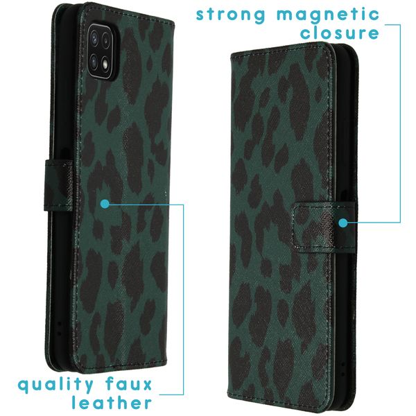 imoshion Coque silicone design Galaxy A22 (5G) - Green Leopard