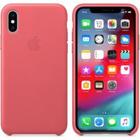 Apple Coque Leather Apple iPhone Xs - Peony Pink