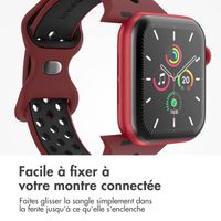 imoshion Bracelet sport⁺ Apple Watch Series 1 á 10 / SE / Ultra (2) (44/45/46/49 mm) - Taille M/L - Wine Red & Black