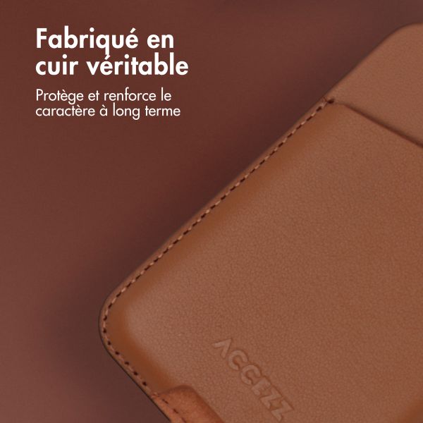 Accezz Porte-cartes en cuir - Compatible avec MagSafe et Qi2 - Sienna Brown