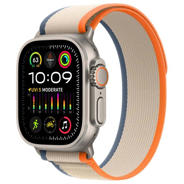 Apple Bracelet Trail Loop Apple Watch Series 1 á 10 / SE / Ultra (2) (44/45/46/49 mm) - Taille M/L - Orange / Beige