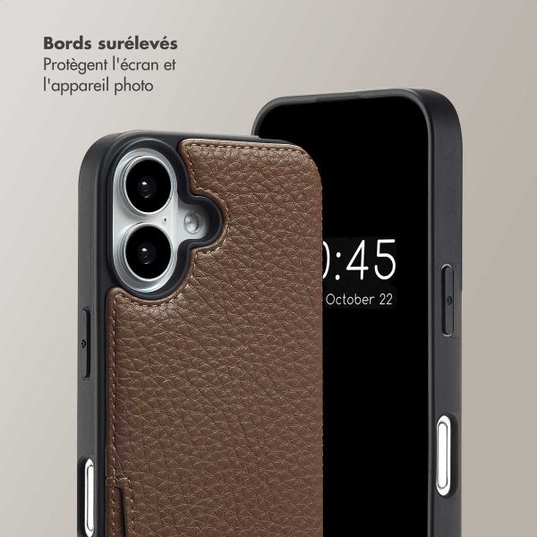 Selencia Coque de télephone Nova avec cordon et porte-cartes Apple iPhone 16 - Mocha Brown