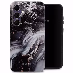 Selencia Coque arrière Vivid Samsung Galaxy S24 FE - Chic Marble Black