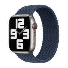 Apple Bracelet Solo tressé Apple Watch | 44/45/46/49 mm - Taille 4 - Abyss Blue