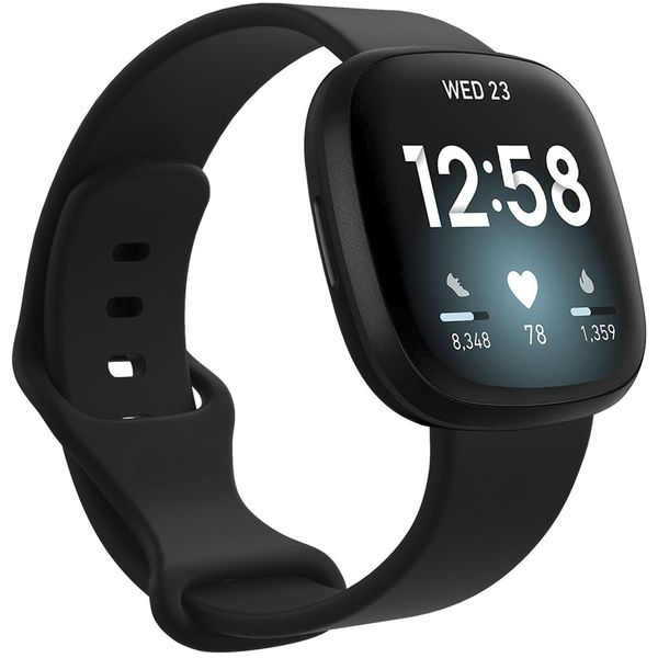 imoshion Bracelet silicone le Fitbit Versa 4 / 3 / Sense (2) - Noir