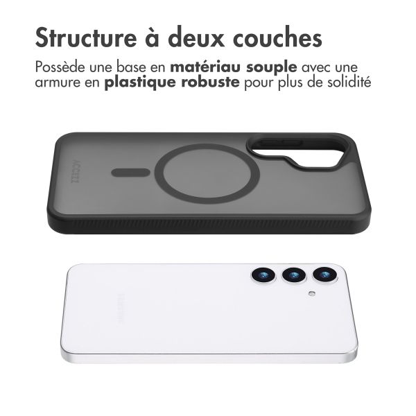 Accezz Coque Givrée Robuste avec MagSafe Samsung Galaxy S25 Plus - Noir