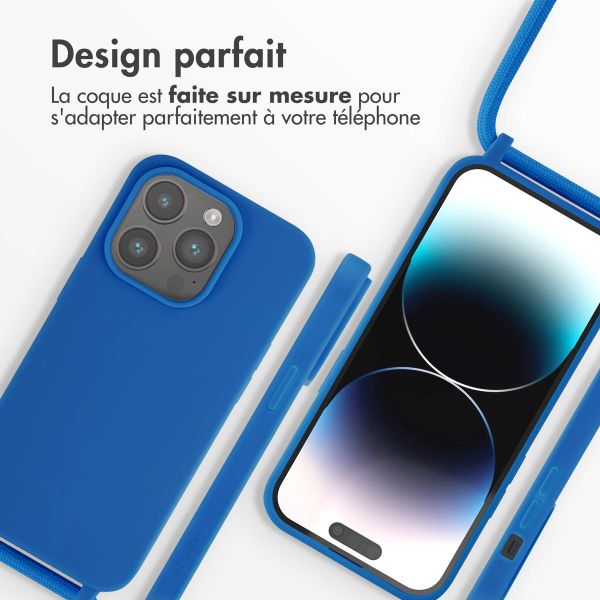 imoshion Coque en silicone avec cordon Apple iPhone 14 Pro - Bleu