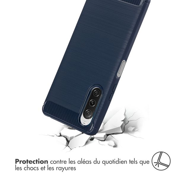 imoshion Coque Brushed Sony Xperia 10 V - Bleu foncé