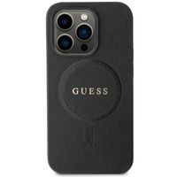 Guess Coque arrière Saffiano MagSafe Apple iPhone 15 Pro Max - Noir