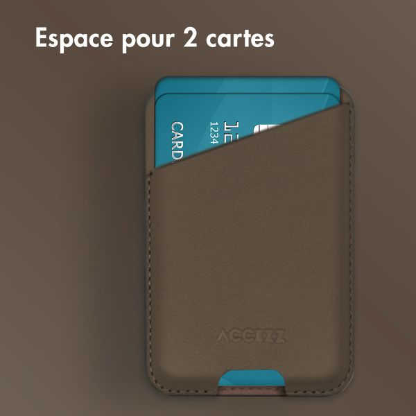Accezz Porte-cartes en cuir - Compatible avec MagSafe et Qi2 - Coffee Brown