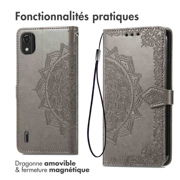 imoshion Etui de téléphone portefeuille Mandala Nokia C2 2nd Edition - Gris