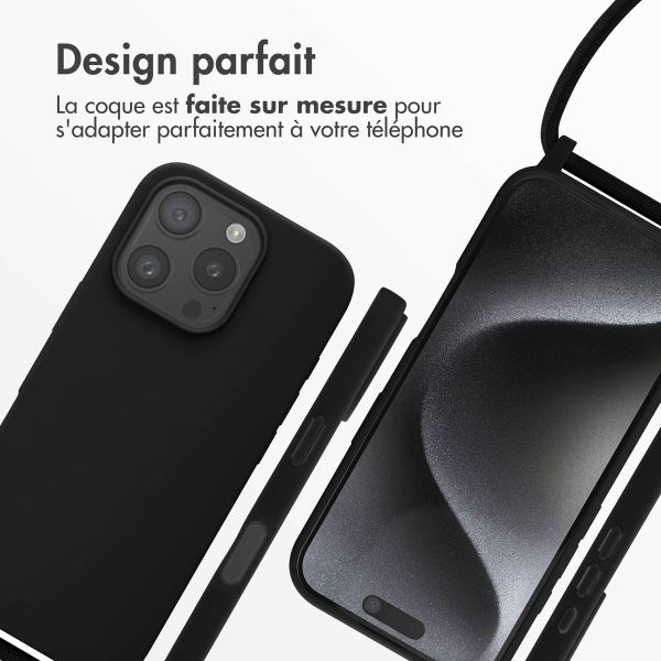 imoshion Coque en silicone avec cordon Apple iPhone 16 Pro - Noir