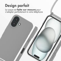 imoshion Coque en silicone avec cordon Apple iPhone 16 - Gris clair