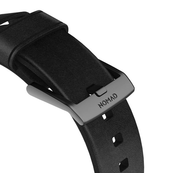 Nomad Bracelet en cuir moderne Apple Watch Series 1 á 10 / SE / Ultra (2) (44/45/46/49 mm) - Noir/Noir