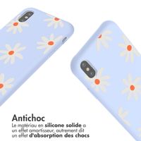 imoshion Coque design en silicone avec cordon Apple iPhone X / Xs - Lila Flower Distance