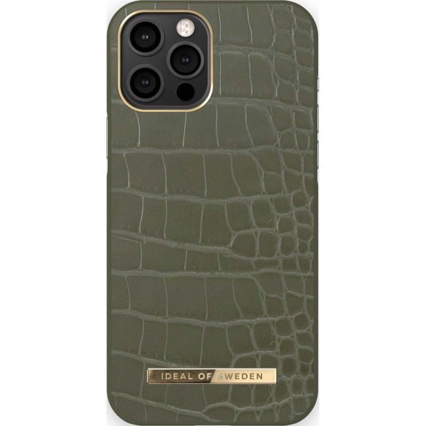 iDeal of Sweden Coque Atelier iPhone 12 (Pro) - Khaki Croco