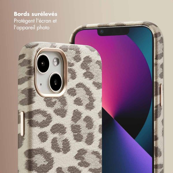 Selencia Coque Sabi imprimé panthère avec MagSafe Apple iPhone 13 - Soft Ivory