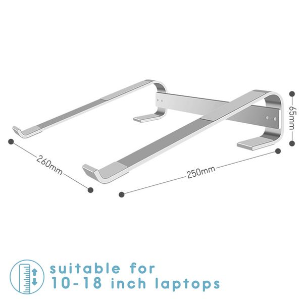 imoshion Socle de bureau pour ordinateur portable - Réglable - Maximum 18 pouces - Aluminium - Argent