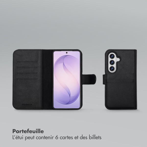 Selencia Étui portefeuille amovible Olyn avec MagSafe Samsung Galaxy S26 - Noir