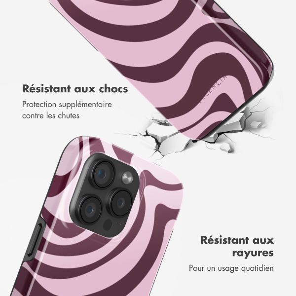 Selencia Coque arrière Vivid avec MagSafe Apple iPhone 15 Pro - Wavy Swirl Pink Plum