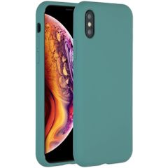 Accezz Coque Liquid Silicone Apple iPhone X / Xs - Vert foncé