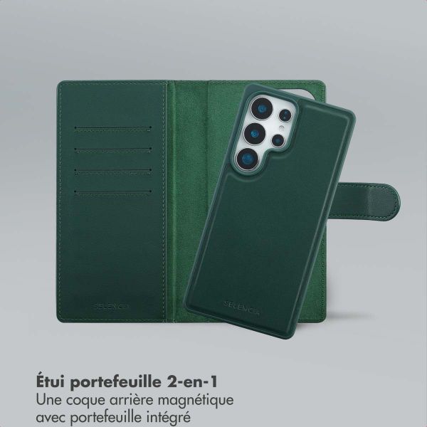 Selencia Étui portefeuille amovible Olyn avec MagSafe Samsung Galaxy S25 Ultra - Vert