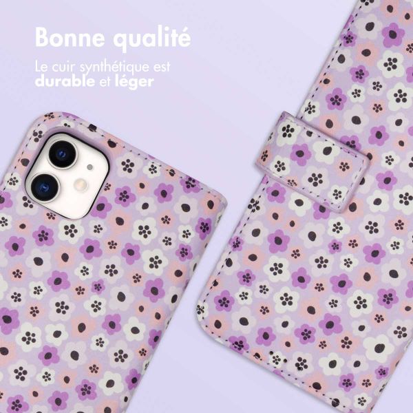 imoshion ﻿Étui de téléphone portefeuille Design iPhone 11 - Purple Flowers