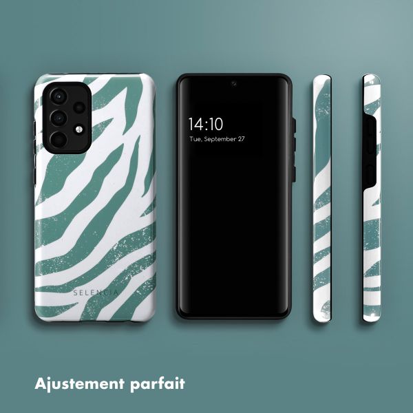 Selencia Coque arrière Vivid Tough Samsung Galaxy A52(s) (5G/4G) - Colorful Zebra Pine Blue