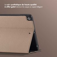 Selencia Coque tablette Riva Apple iPad 9 (2021) 10.2 pouces / iPad 8 (2020) 10.2 pouces / iPad 7 (2019) 10.2 pouces - Beige