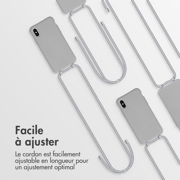 imoshion Coque de couleur avec cordon amovible Apple iPhone X / Xs - Gris