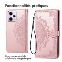 imoshion Etui de téléphone portefeuille Mandala Xiaomi Redmi Note 12 Pro - Rose Dorée