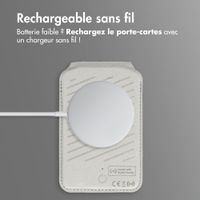 Accezz Portefeuille en cuir magnétique avec support - Compatible avec Apple Find My - Light Grey