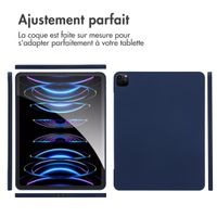 Accezz Coque Liquid Silicone avec porte-stylet Apple iPad Pro 12.9 (2022) / Pro 12.9 (2021) / Pro 12.9 (2020) - Bleu foncé