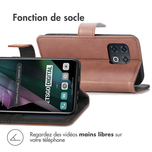 imoshion Étui de téléphone portefeuille Luxe OnePlus 10 Pro - Brun