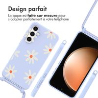 imoshion Coque design en silicone avec cordon Samsung Galaxy S23 FE - Lila Flower Distance