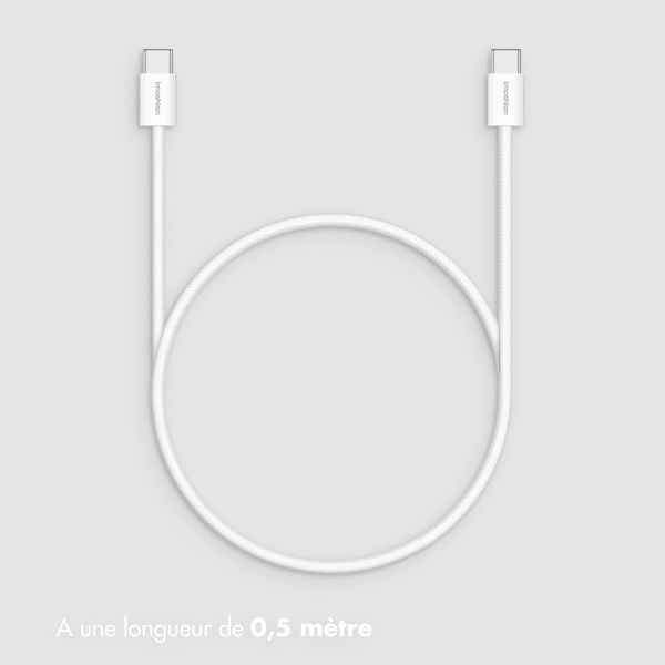 imoshion Câble USB-C vers USB-C - Tressé - 0,5 mètre - Blanc