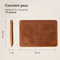 Accezz Leather Pochette ordinateur Apple MacBook 14 pouces - Cognac