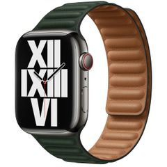 Apple Bracelet Leather Link Apple Watch Series 1 t/m 11 / SE / Ultra (44/45/46/49 mm) - Taille S/M - Sequoia Green