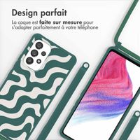 imoshion Coque design en silicone avec cordon Samsung Galaxy A53 - Petrol Green Groovy