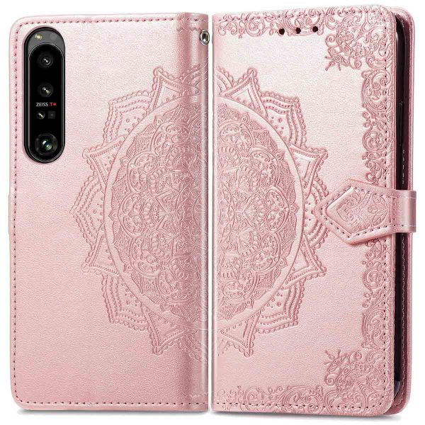 imoshion Etui de téléphone portefeuille Mandala Sony Xperia 1 IV - Rose Dorée