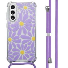 imoshion Coque Design avec cordon Samsung Galaxy A56 - Tropical Violet Flowers Connect