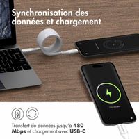 imoshion Câble tressé magnétique - USB-C vers USB-C - 1 mètre - Blanc