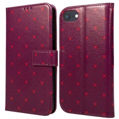 imoshion Étui de télephone portefeuille Design Apple iPhone SE (2022 / 2020) / 8 / 7 / 6(s) - Crush Check Coral Dust