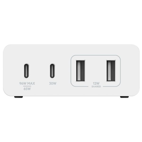 Belkin ﻿Adaptateur Boost↑Charge™ GaN Pro 4 ports - USB -A (2x) et USB-C (2x) - 108 W - Blanc