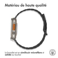 imoshion Bracelet en cuir magnétique Apple Watch Series 1 á 10 / SE / Ultra (2) (44/45/46/49 mm) - Noir